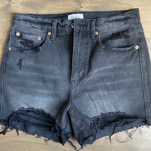 Pistola High waisted denim shorts in black